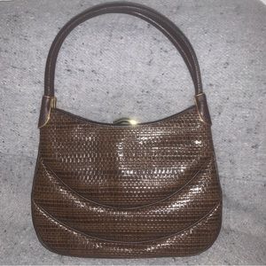 Leather and Wicker Handbag
